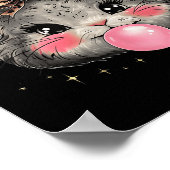 Bunny Rabbit Face Leopard Coquette Bow Paasdag Poster (Hoek)