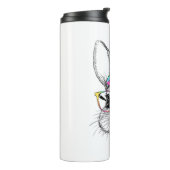 Bunny Rabbit Face Tie Dye Glasses Girl Happy Thermosbeker (Gedraaid links)