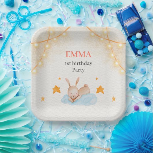 Bunny rabbit First verjaardagsparty Paper Bord (Feest)