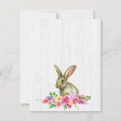 Bunny Rabbit Floral Baby Girl Uitnodiging (Achterkant)