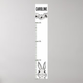Bunny Rabbit Floral Growth Chart Poster (Voorkant)