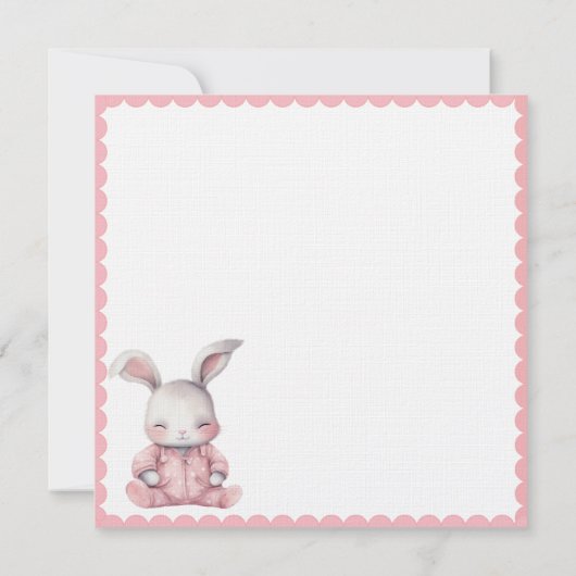 Bunny Rabbit Floral Pink Baby shower (Achterkant)