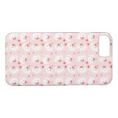 Bunny Rabbit Flower Crown Pattern roze Case-Mate iPhone Case (Achterkant (Horizontaal))