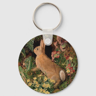 Bunny Rabbit Flower Fern  Woodland Spring Sleutelhanger
