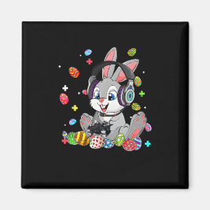 Bunny Rabbit Gaming Happy Easter Day Gamer Boy Gir Magneet