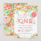 Bunny Rabbit Garden Birthday Party Invitation Kaart (Voorkant / Achterkant)