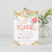 Bunny Rabbit Garden Birthday Party Invitation Kaart (Staand voorkant)