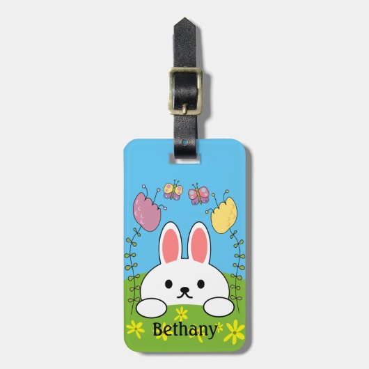 Bunny Rabbit, gepersonaliseerd Bagagelabel (Voorkant verticaal)