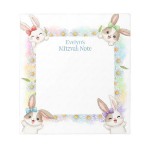 Bunny Rabbit gepersonaliseerde Mitswa Notes Notiti Notitieblok