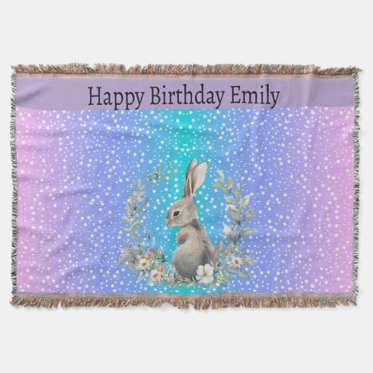 Bunny Rabbit gift - personalised blanket Deken (Voorkant)