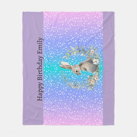 Bunny Rabbit gift - personalised blanket Fleece Deken (Voorkant)