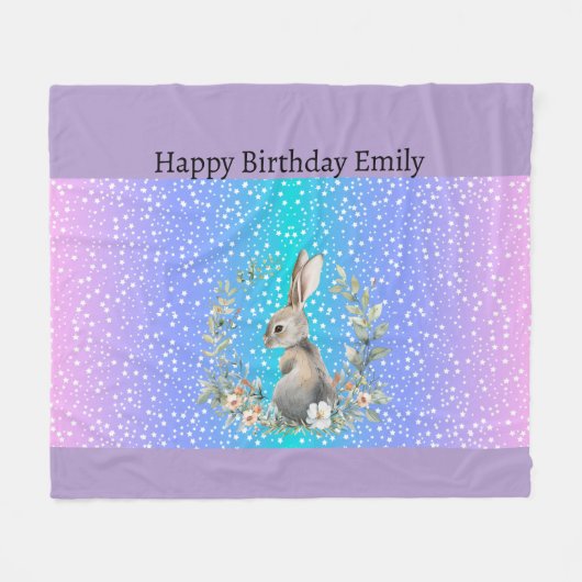 Bunny Rabbit gift - personalised blanket  Fleece Deken (Voorkant (Horizontaal))
