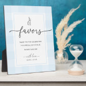 Bunny Rabbit Gingham Blue Gingham Favors Sign Fotoplaat (Zijkant)