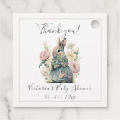 Bunny Rabbit Girl Baby shower Bedankjes Labels (Achterkant)
