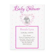 Bunny Rabbit Girl Pink Baby shower uitnodiging Pos