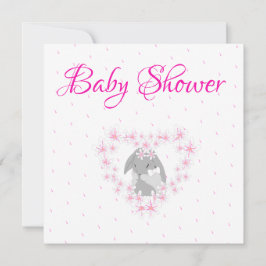Bunny Rabbit Girl Pink Baby shower uitnodiging Pos