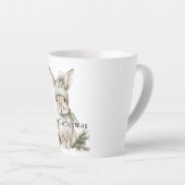 Bunny Rabbit Green Hat Christmas Latte Mok (Rechterhoek)