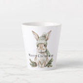 Bunny Rabbit Green Hat Christmas Latte Mok (Voorkant)