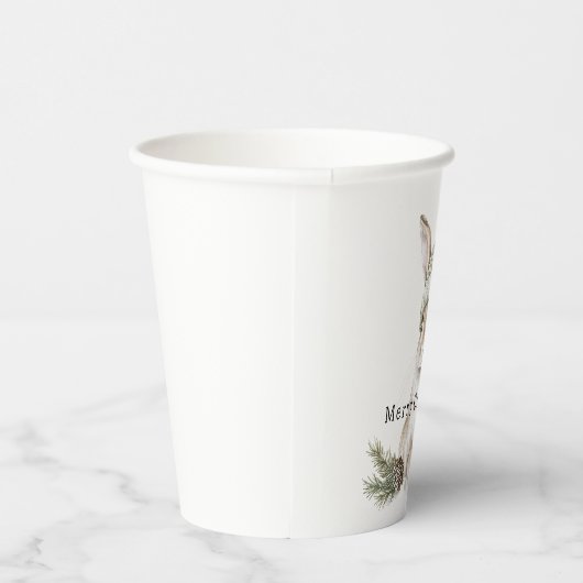 Bunny Rabbit Green Hat Christmas Papieren Bekers (Rechts)