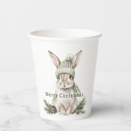 Bunny Rabbit Green Hat Christmas Papieren Bekers