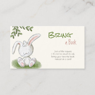 Bunny Rabbit Greenery Gender Neutral breng een boe Informatiekaartje