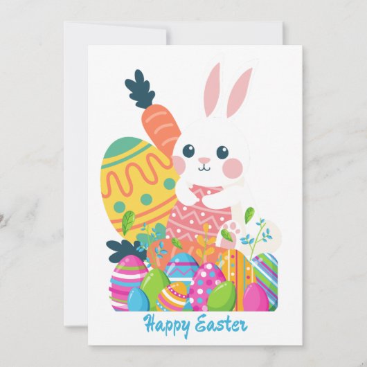 Bunny Rabbit Happy Pasen Feestdagenkaart (Voorkant)