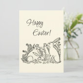  Bunny Rabbit Happy Pasen Feestdagenkaart (Staand voorkant)