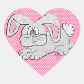 Bunny Rabbit Hart Sticker (Voorkant)