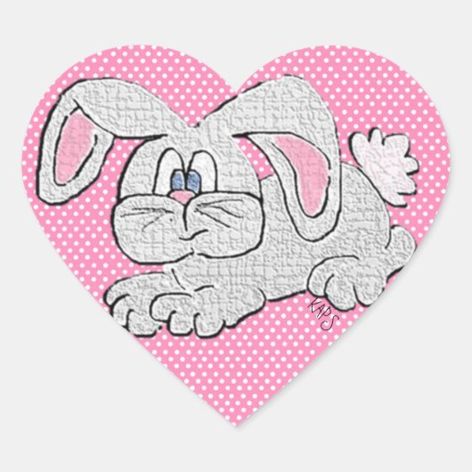 Bunny Rabbit Hart Sticker (Voorkant)