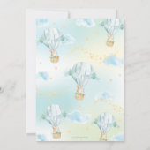 Bunny Rabbit Hot Air Balloon Baby shower per post Kaart (Achterkant)