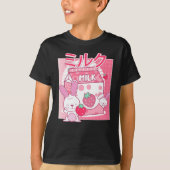 Bunny Rabbit houdt van aardbeienmelk. Kawaii T-shirt (Voorkant)