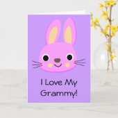 Bunny Rabbit I hou van mijn grammy Custom Name Bir Kaart (Gele Bloem)