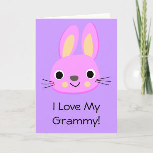 Bunny Rabbit I hou van mijn grammy Custom Name Bir Kaart