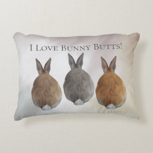 Bunny Rabbit I Love Bunny Butts Accent Kussen