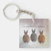 Bunny Rabbit I Love Bunny Butts Sleutelhanger (voorkant)