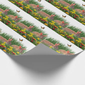 Bunny Rabbit in Flower Garden Spring/Easter Cadeaupapier (Hoek)