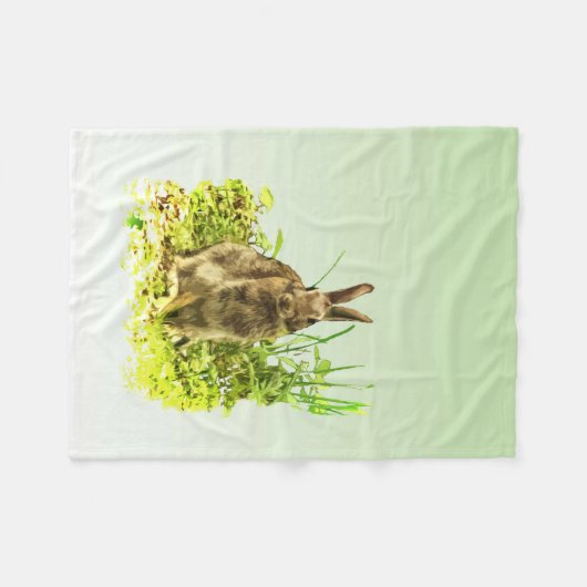 Bunny Rabbit in Grass Fleece Blanket (Voorkant (Horizontaal))