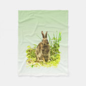 Bunny Rabbit in Grass Fleece Blanket (Voorkant)