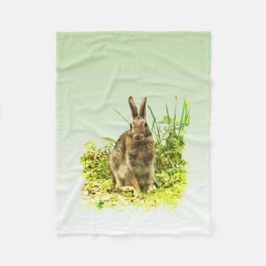 Bunny Rabbit in Grass Fleece Blanket (Voorkant)