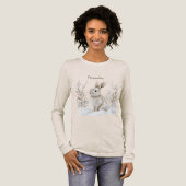Bunny Rabbit in Snow Christmas Tri-Blend Shirt (Voorkant)
