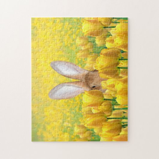 Bunny rabbit in tulpen legpuzzel (Verticaal)