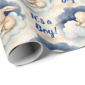 Bunny Rabbit Is een Boy Baby shower Cadeaupapier (Rol Hoek)