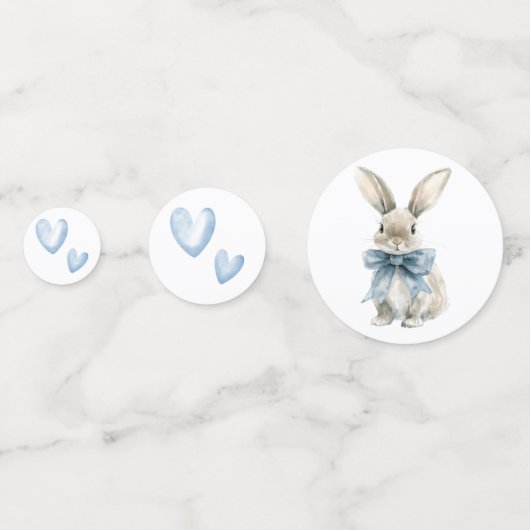 Bunny Rabbit Is een Boy Baby shower Confetti (Achterkanten)