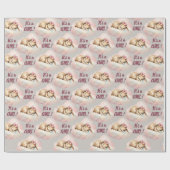 Bunny Rabbit Is Een Meisje Baby shower Cadeaupapier (Vlak)