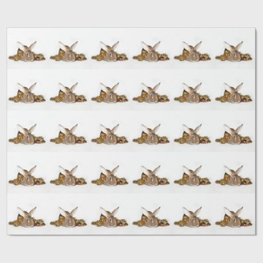 Bunny rabbit kerst cadeaupapier (Vlak)