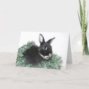 Bunny rabbit kerst feestdagen kaart