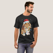 Bunny Rabbit-kerstlampjes Santa Hat Funny Xmas T-shirt (Voorkant volledig)