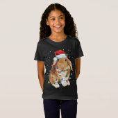 Bunny Rabbit-kerstlampjes Santa Hat Funny Xmas T-shirt (Voorkant volledig)