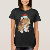 Bunny Rabbit-kerstlampjes Santa Hat Funny Xmas T-shirt (Voorkant)