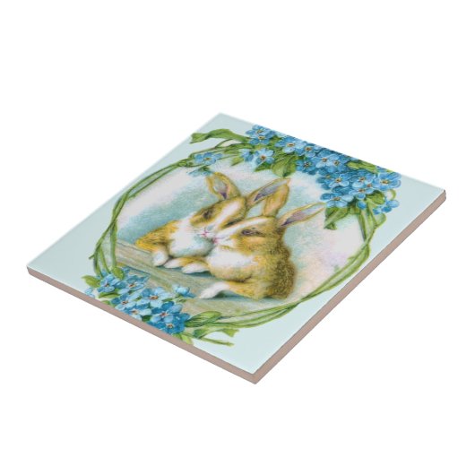 Bunny Rabbit Love Tile Tegeltje (Zijkant)